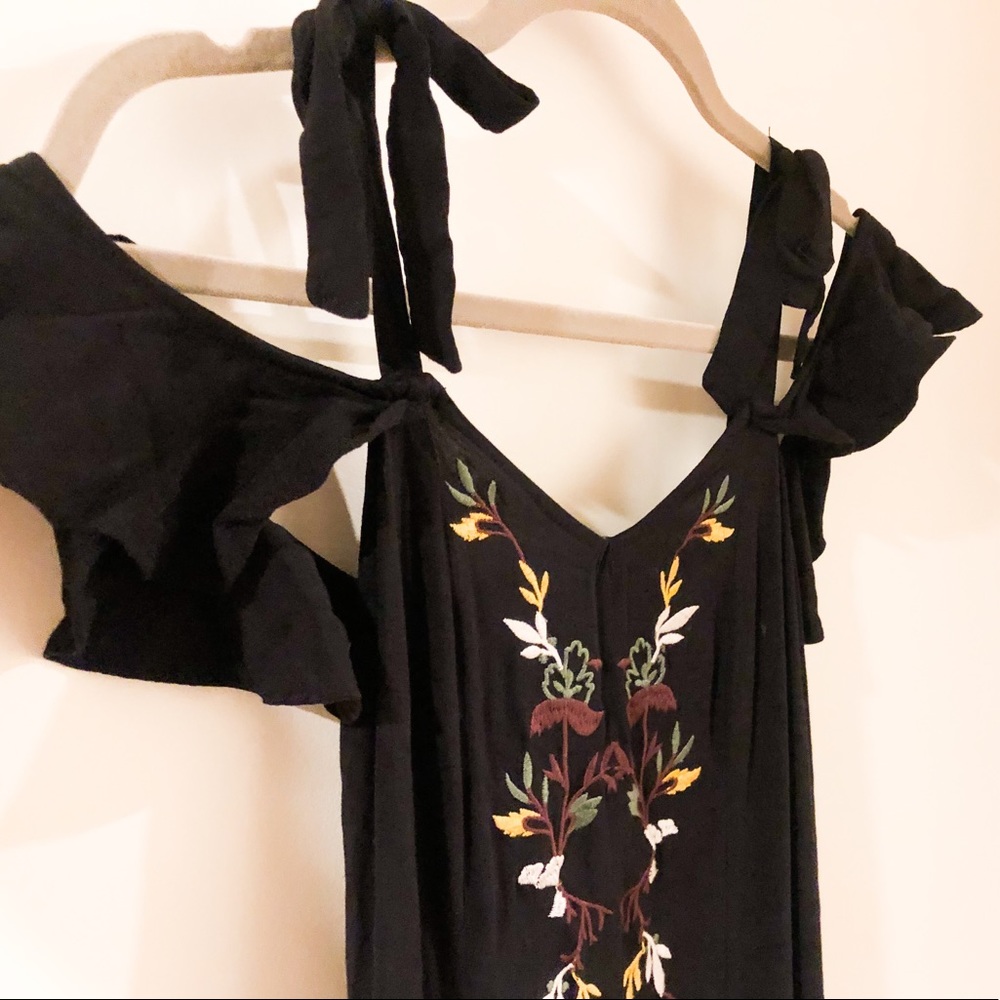 Off shoulder black maxi